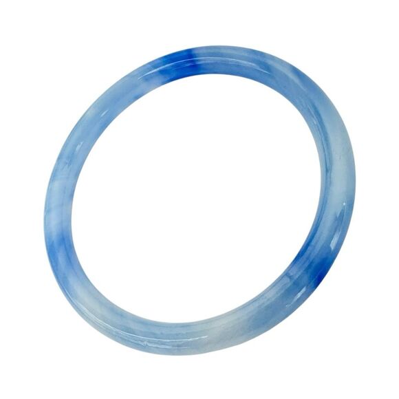 🆕Blue Jade Glass Bangle Bracelet - Picture 3 of 5